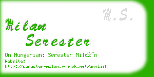 milan serester business card